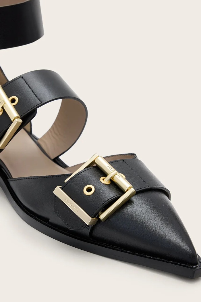 Kožené baleríny AllSaints Sutton Shoe černá W010FC