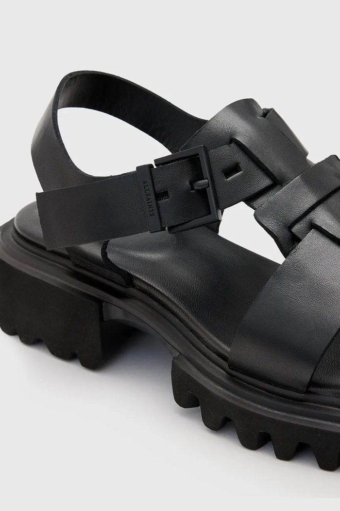 Δερμάτινα πέδιλα AllSaints Tess Sandal μαύρο W041FC