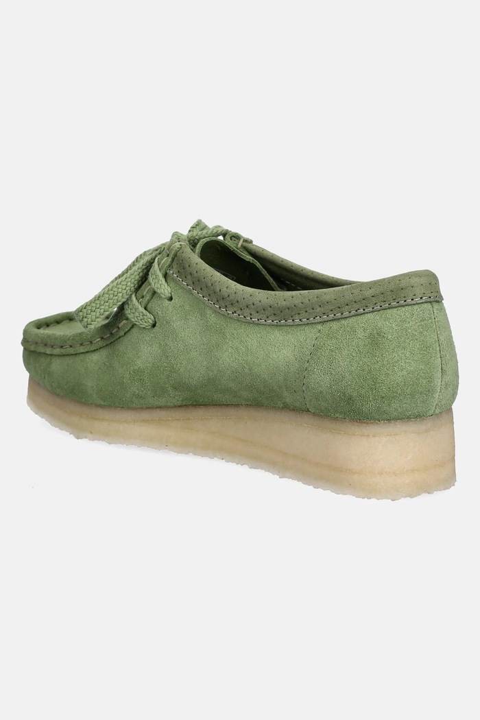 Încălțăminte Clarks Originals pantofi din piele întoarsă Wallabee 26180167 verde