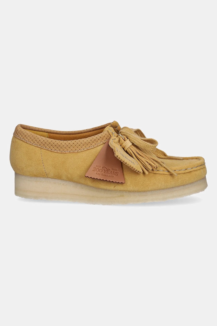 Замшеві мокасини Clarks Originals Wallabee 26180169 жовтий SS25