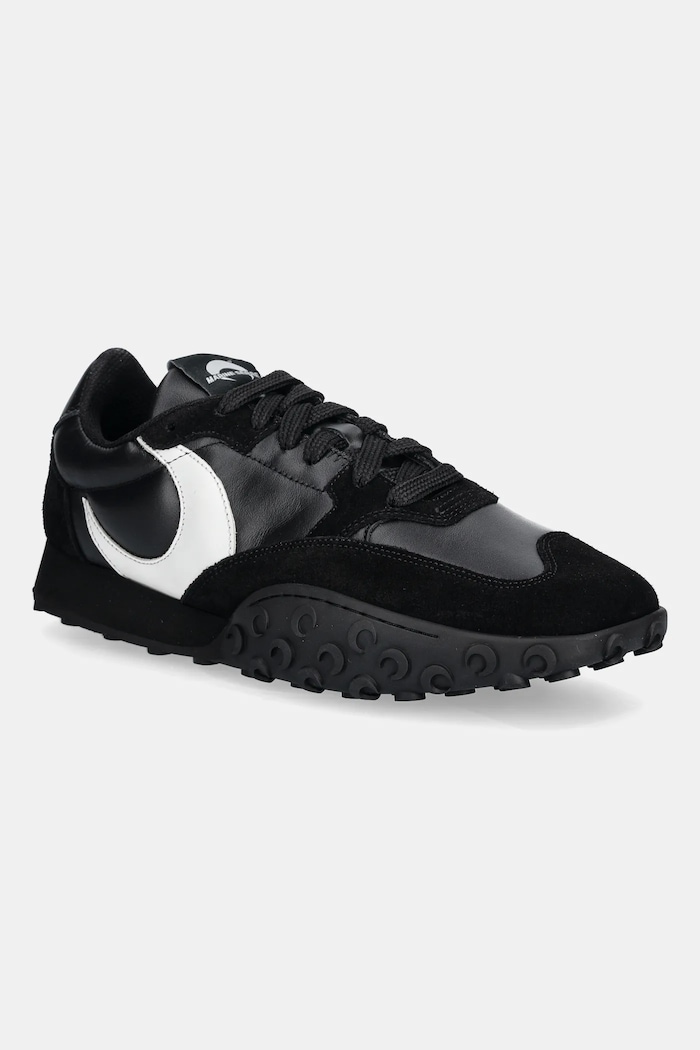 Marine Serre leather sneakers Suede Leather MS Rise low black WFW006A.CLEA0009