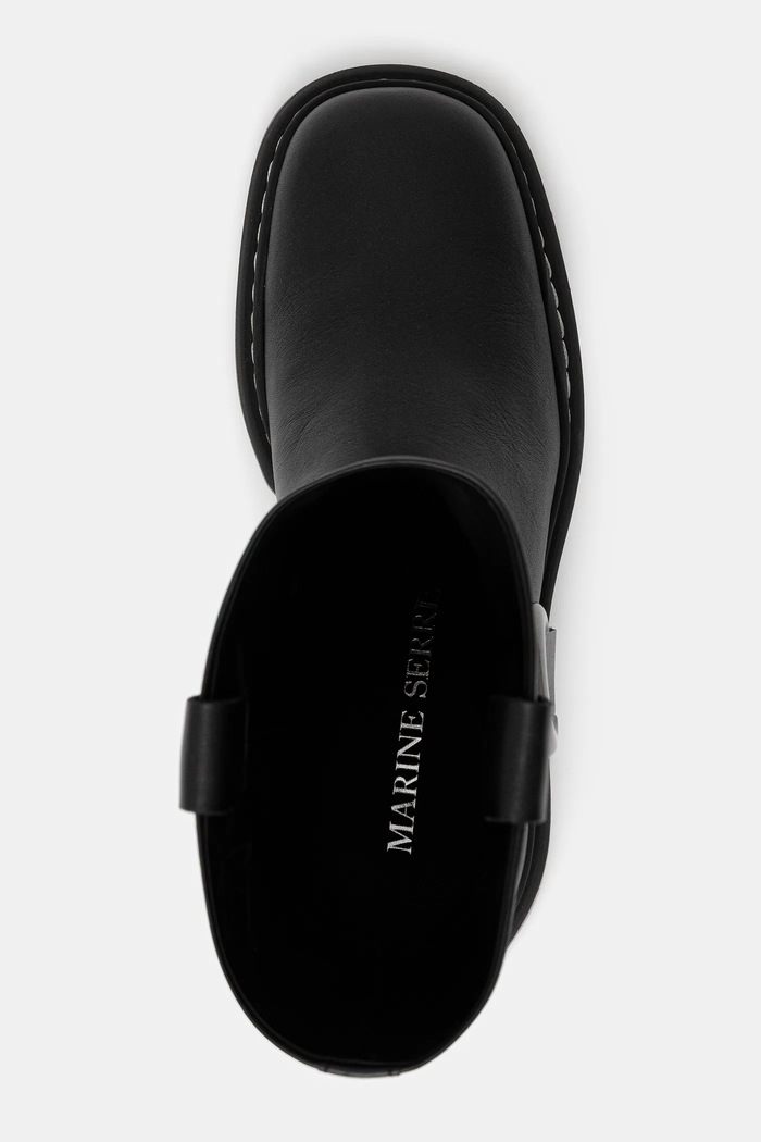 Kožené členkové topánky Marine Serre Smooth Leather MS Moto čierna WFW045A.RLEA0017