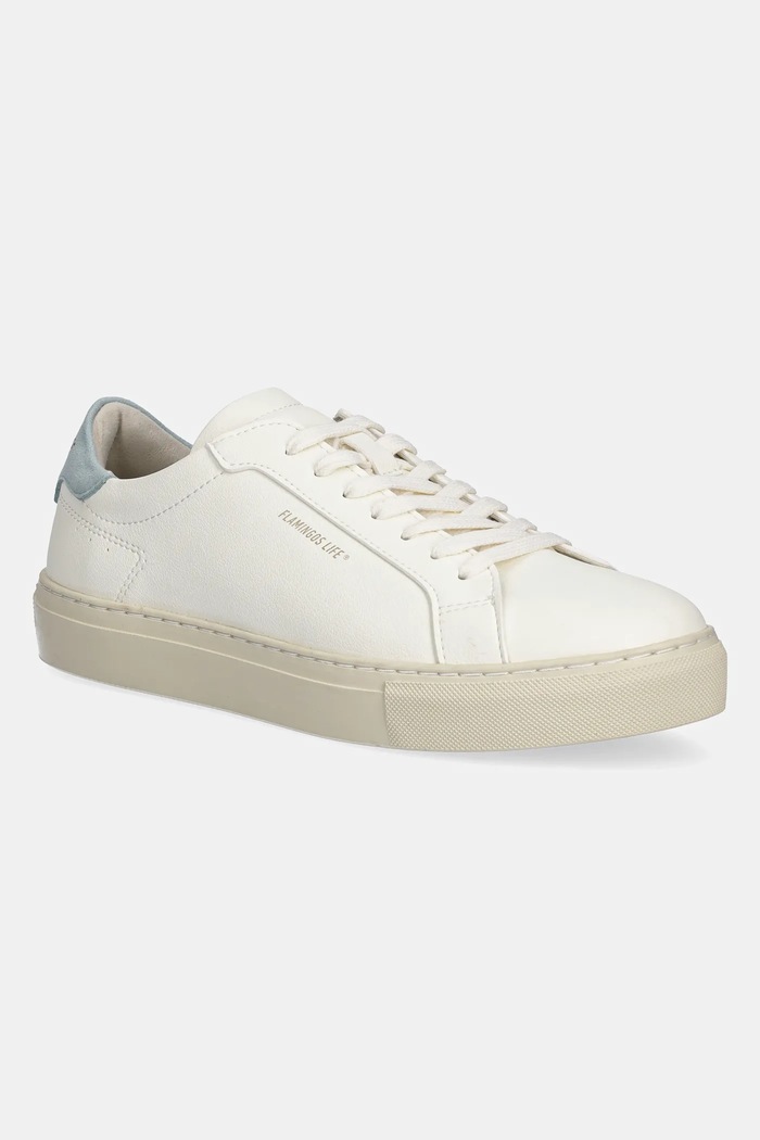 Sneakers Flamingos Hampton Court απομίμηση λείου δέρματος μπεζ HCPANSKY