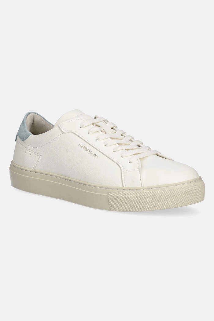 Sneakers Flamingos Hampton Court απομίμηση λείου δέρματος μπεζ HCPANSKY