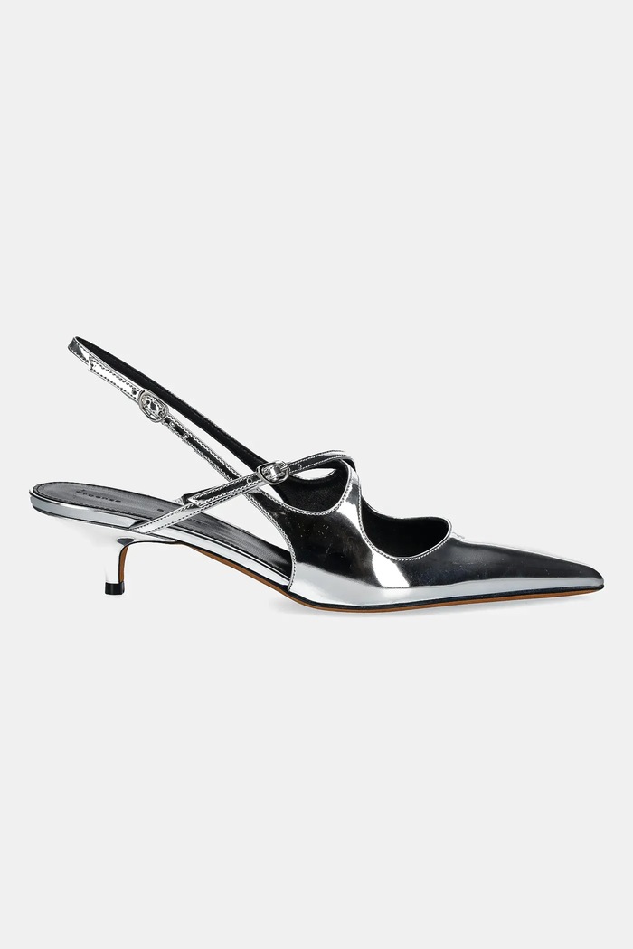 Proenza Schouler bőr tűsarkú Slash SH252038.F001WF.041 ezüst SS25