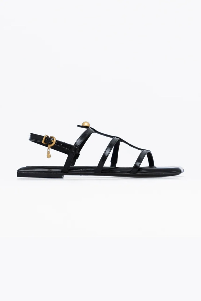 Vanda Novak sandale de piele Bianca Bianca.Cristal.Black negru SS25