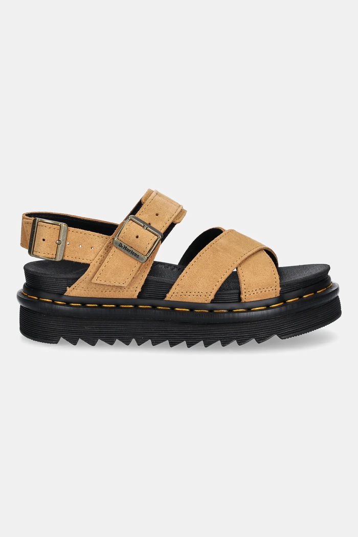 Dr. Martens sandały zamszowe Voss II Sandal DM40930200 brązowy SS25