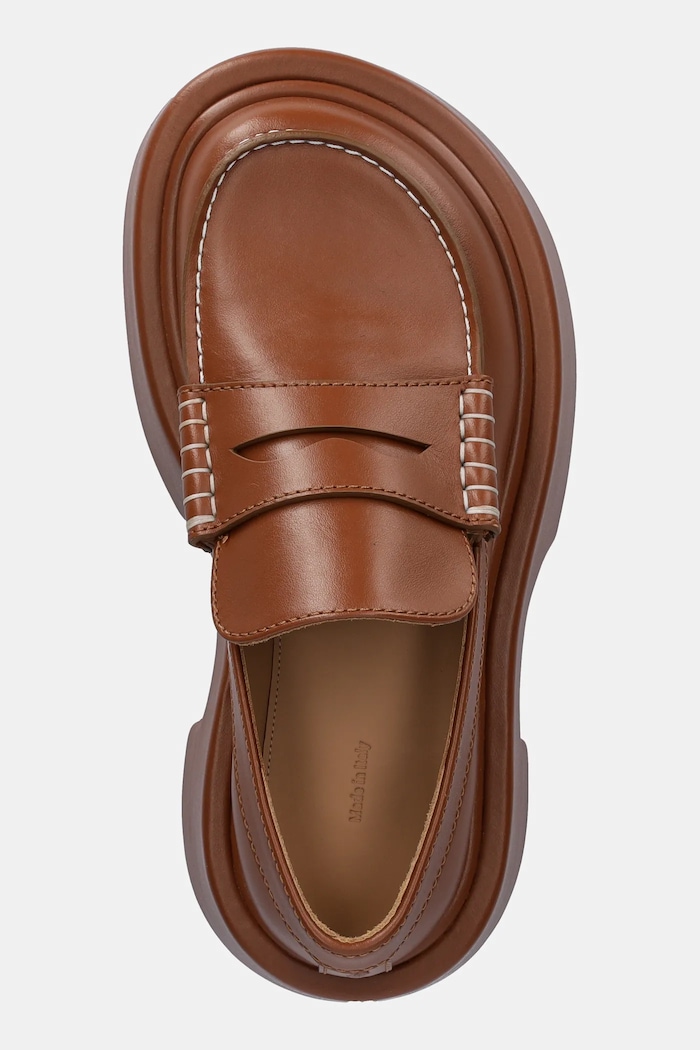 Δερμάτινα μοκασίνια JW Anderson Platform Moccasin καφέ FW0169.LA0020.640