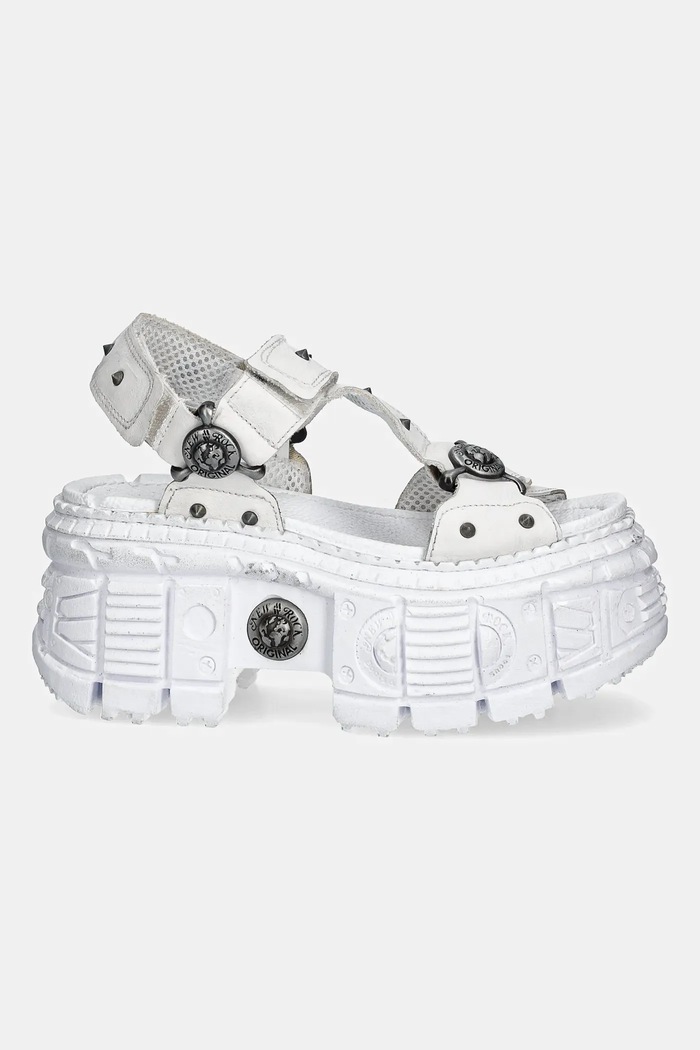Usnjeni sandali New Rock NAPA BLANCA M.BIOS120.C8 bela SS26