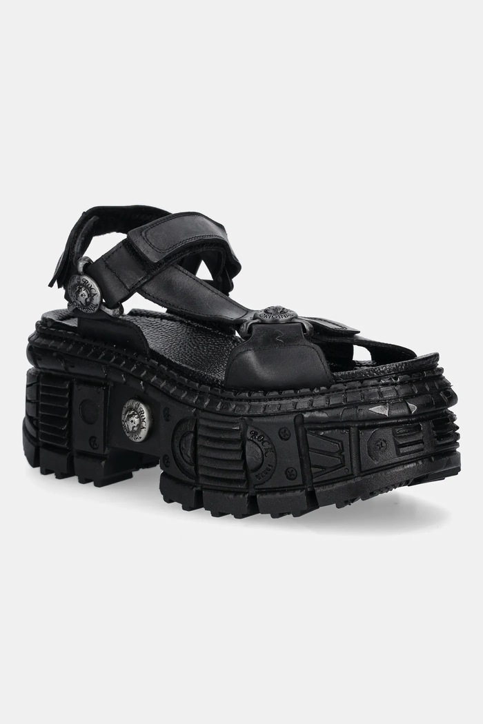 New Rock leather sandals ITALI grain leather black M.BIOS130.C7