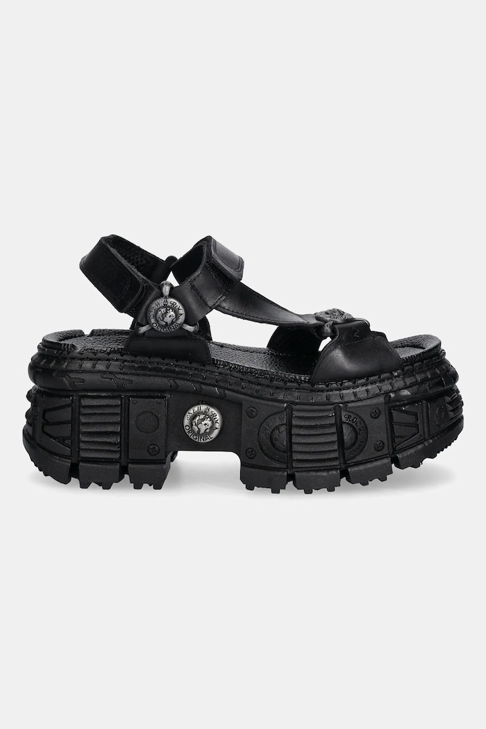 New Rock leather sandals ITALI M.BIOS130.C7 black SS25
