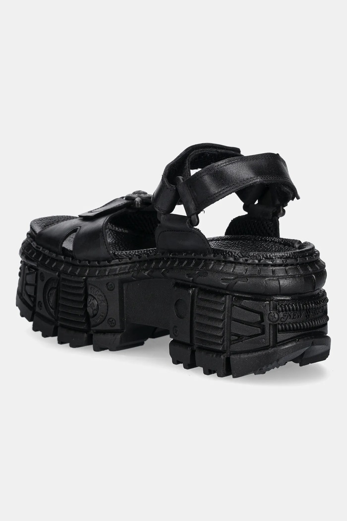 Shoes New Rock leather sandals ITALI M.BIOS130.C7 black