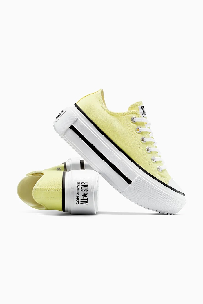 Converse teniși Chuck Taylor All Star Lift Double Stack galben A16283C