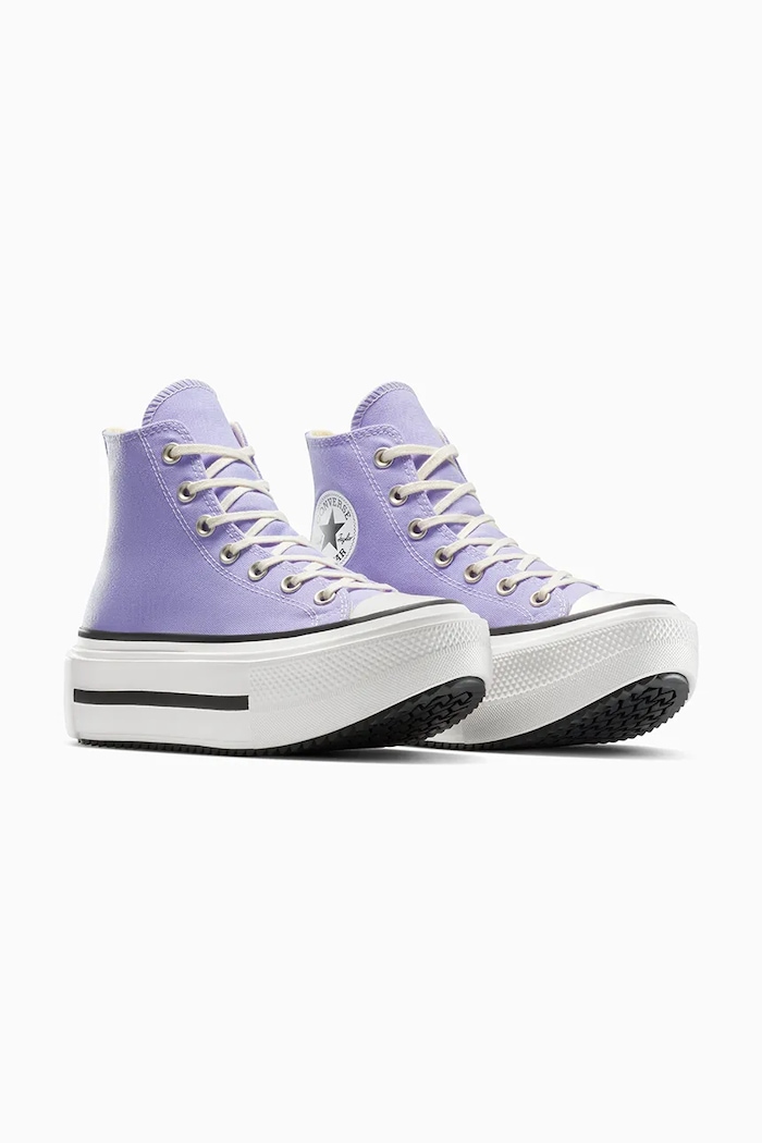 Converse teniși Chuck Taylor All Star Lift Double Stack A15206C violet SS25