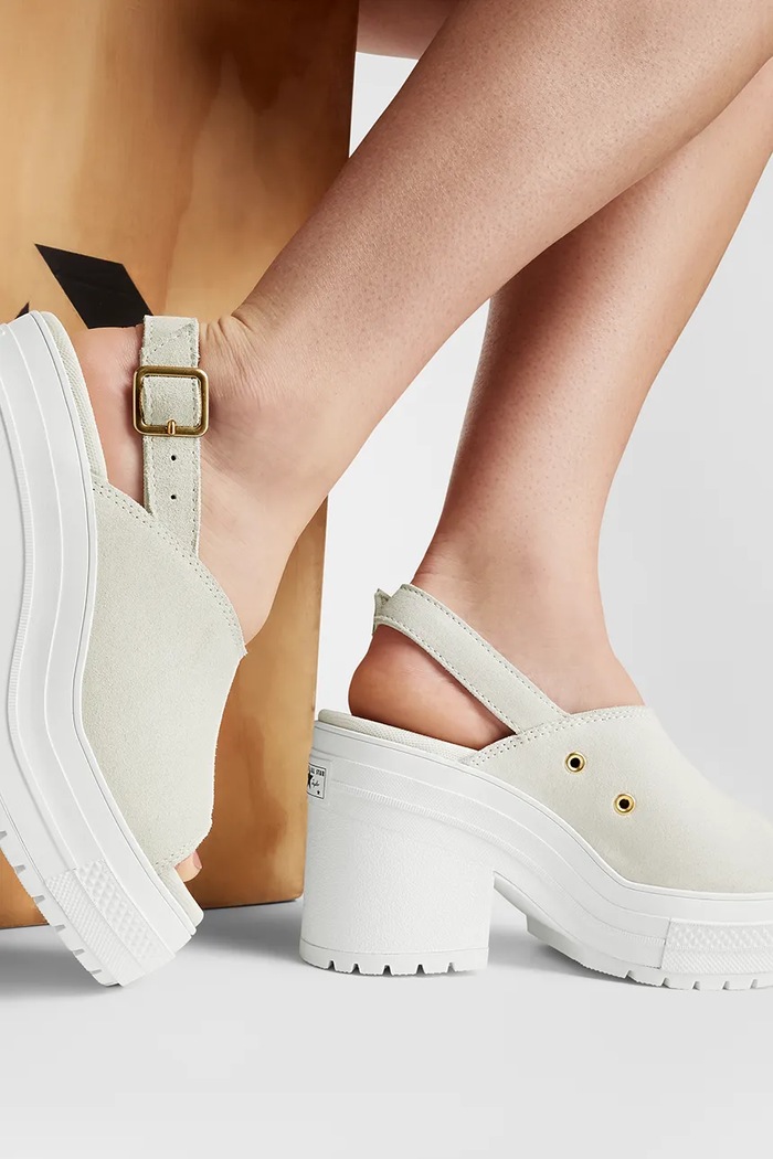 Semišové sandále Converse Chuck 70 De Luxe Heel Mule A15070C