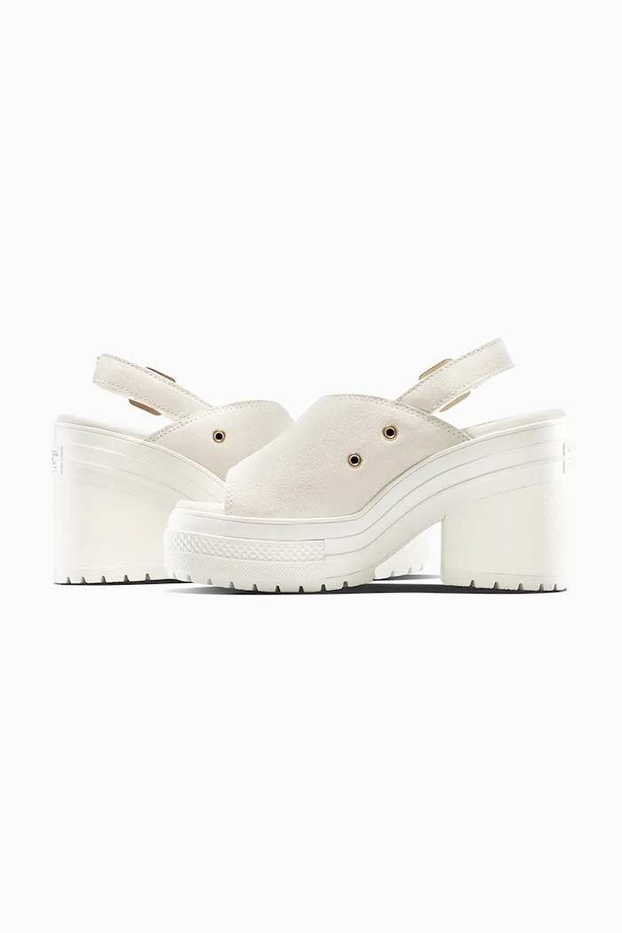 Semišové sandále Converse Chuck 70 De Luxe Heel Mule biela A15070C