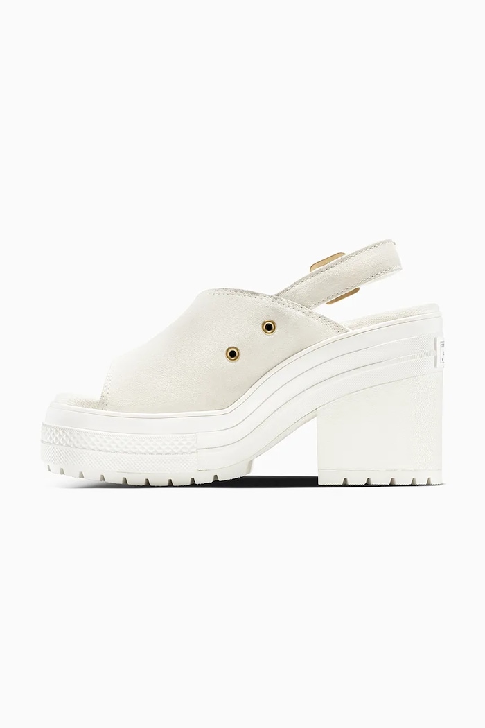 Semišové sandále Converse Chuck 70 De Luxe Heel Mule A15070C biela