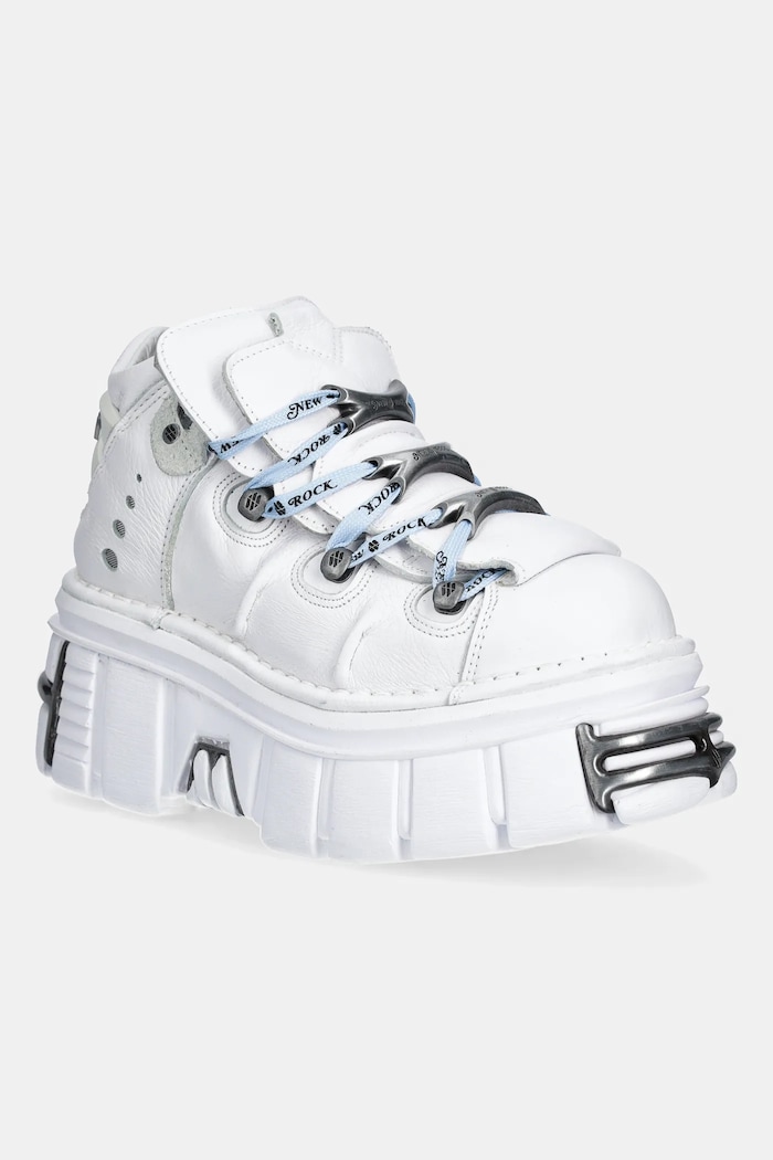 Кожени маратонки New Rock платформа бял M.106.C187