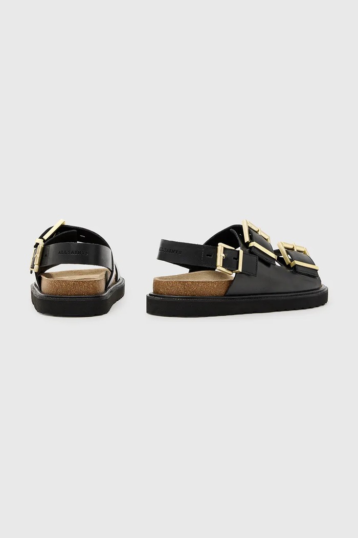 Обувки Кожени сандали AllSaints Isla Sandal W043FC.BLK черен
