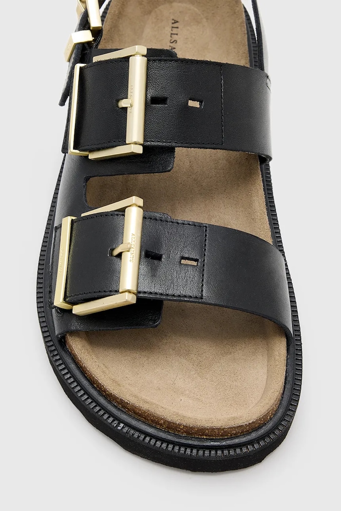 Кожени сандали AllSaints Isla Sandal W043FC.BLK черен