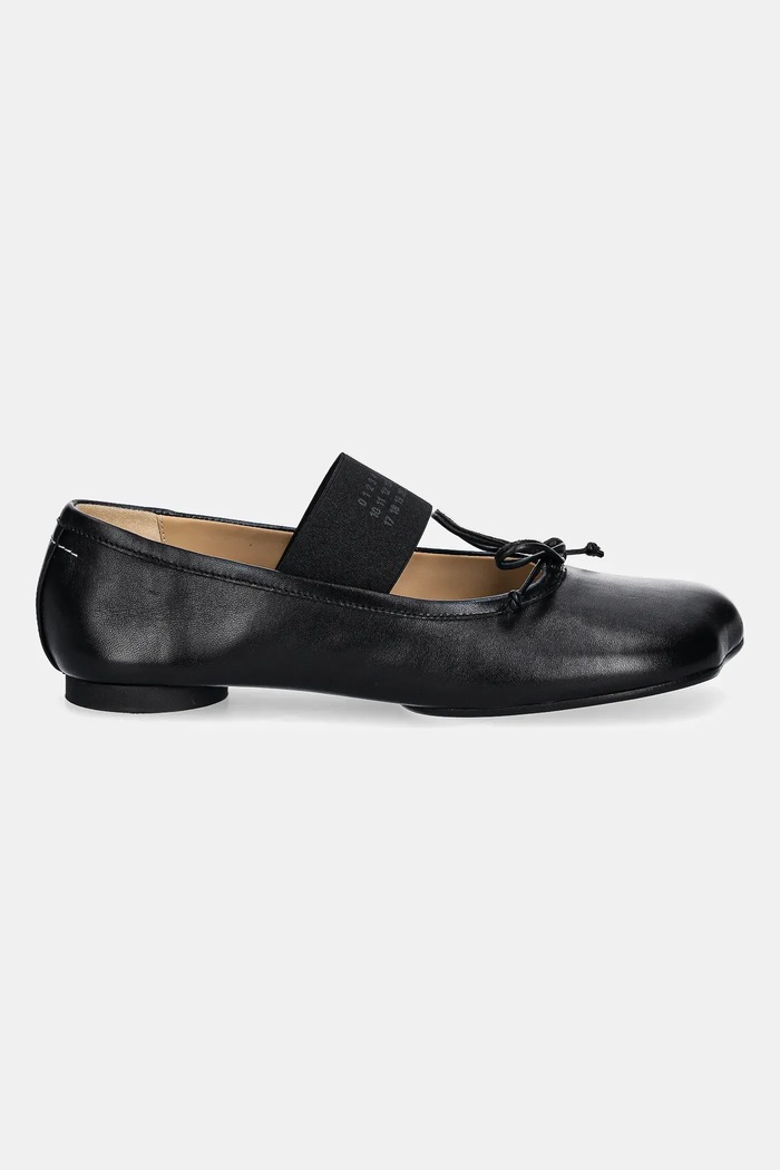 Шкіряні балетки MM6 Maison Margiela S59WZ0099.P3628.T8013 чорний SS26