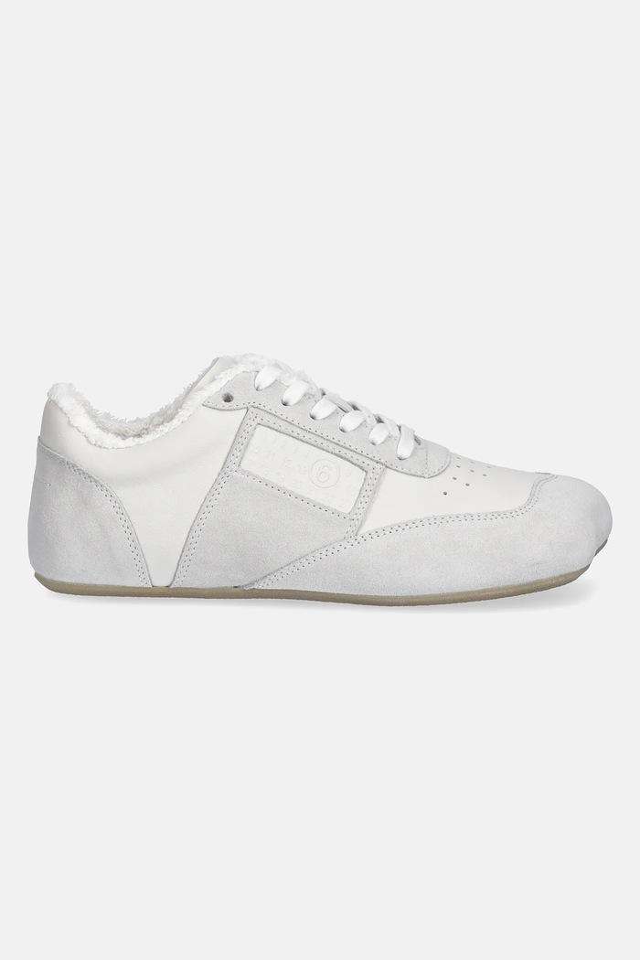 MM6 Maison Margiela sneakersy skórzane S66WS0106.P6435.T1003 szary SS25