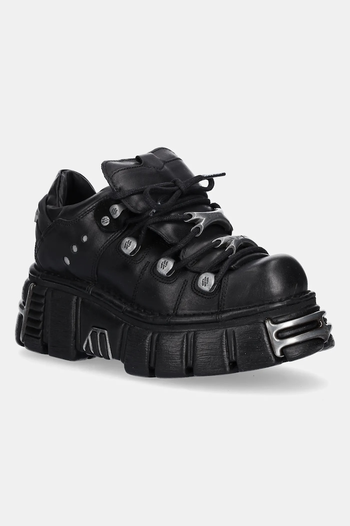 New Rock sneakers din piele platformă negru M.120N.C26