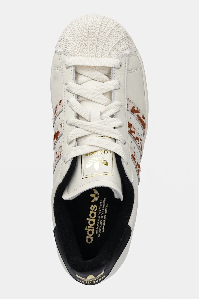 Кожени маратонки adidas Originals Superstar II W бежов JQ6473
