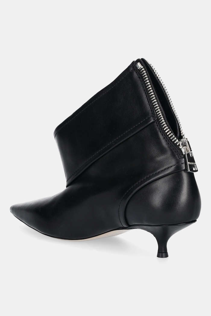 Scarpe JW Anderson stivaletti alla caviglia in pelle Biker Kitten Heel BT0105.LA0268 nero