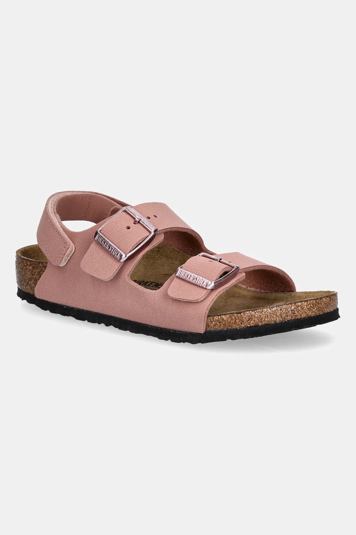 Παιδικά σανδάλια Birkenstock Milano απομίμηση λείου δέρματος ροζ 1029519.24.35