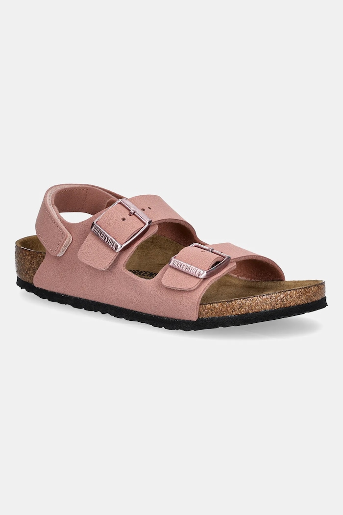 Παιδικά σανδάλια Birkenstock Milano απομίμηση λείου δέρματος ροζ 1029519.24.35