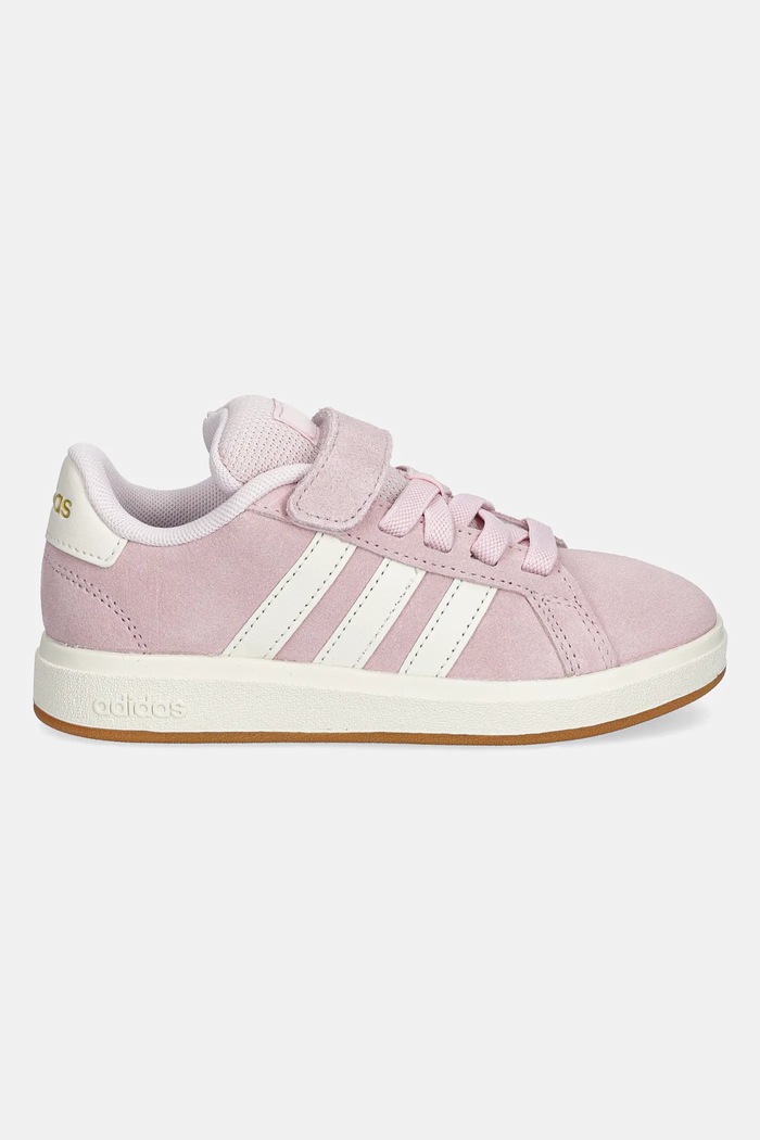 Dječje tenisice od brušene kože adidas GRAND COURT 00s JH6181 roza SS25