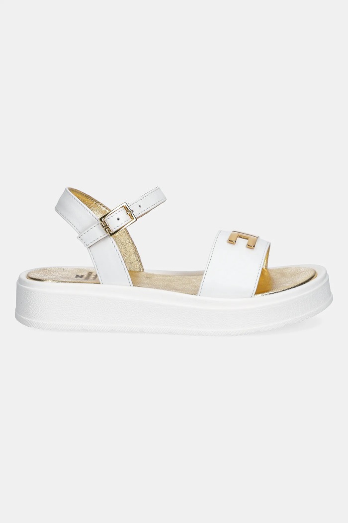 Elisabetta Franchi sandały skórzane dziecięce F4A2.E0295.30.34 biały SS25