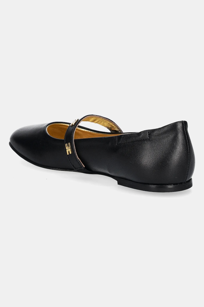 Dziewczynka Elisabetta Franchi baleriny skórzane dziecięce F4A3.E0209.35.38 czarny