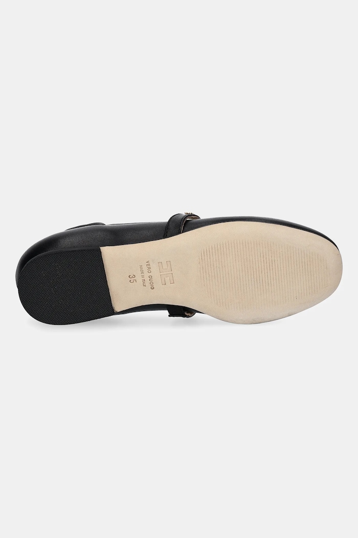 Elisabetta Franchi baleriny skórzane dziecięce F4A3.E0209.35.38 czarny