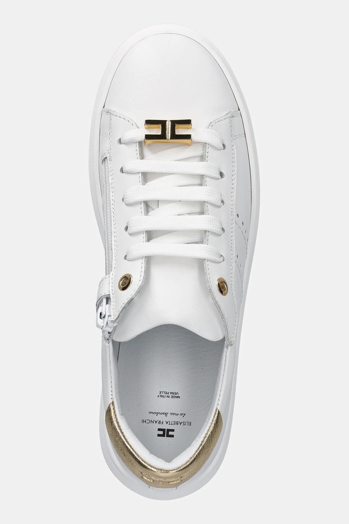 Δερμάτινα sneakers Elisabetta Franchi λευκό F4A9.E0034