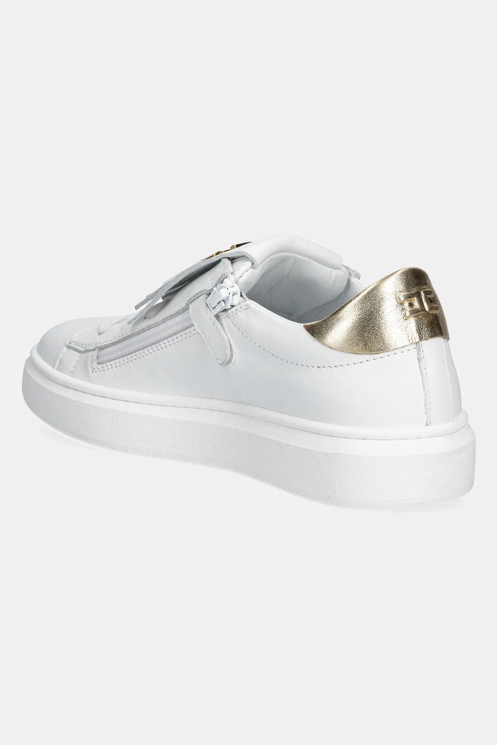 Dziewczynka Elisabetta Franchi sneakersy skórzane dziecięce F4A9.E0232 biały