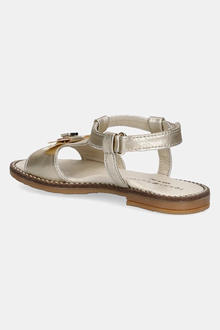 DÍVKA Dětské kožené sandály Tommy Hilfiger T1A2.33940.24.29 zlatá