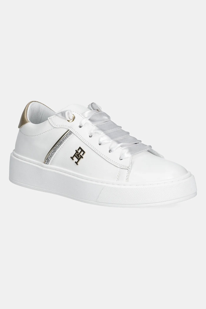 Detské tenisky Tommy Hilfiger imitácia kože biela T4A9.33933.35.40