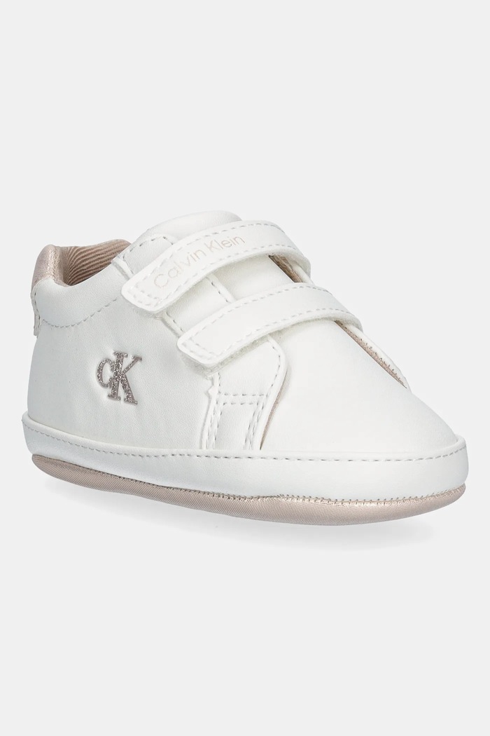 Calvin Klein Jeans buty niemowlęce imitacja skóry licowej biały V0A9.82005