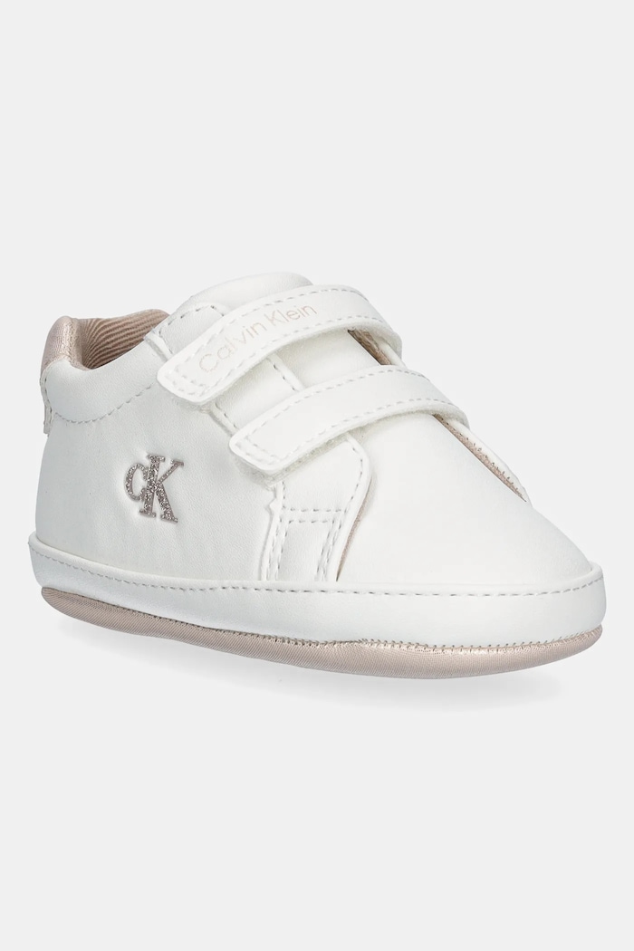 Calvin Klein Jeans buty niemowlęce imitacja skóry licowej biały V0A9.82005