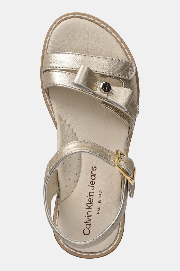 Calvin Klein Jeans sandale din piele pentru copii aur V1A2.83050.24.29