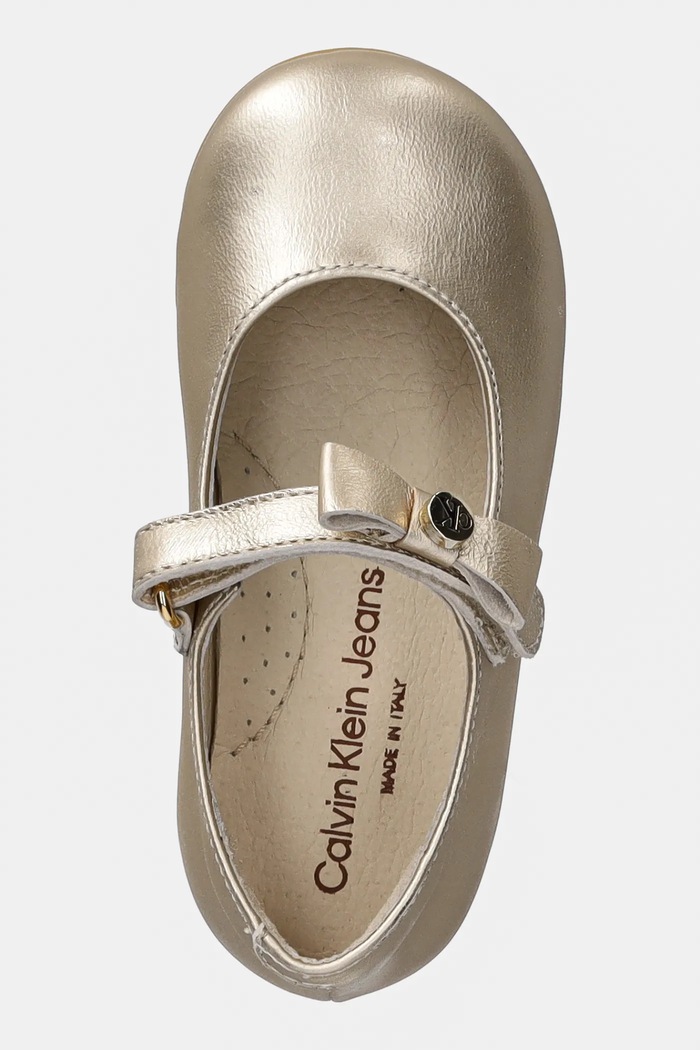 Детски кожени балеринки Calvin Klein Jeans злато V1A3.83040.19.23