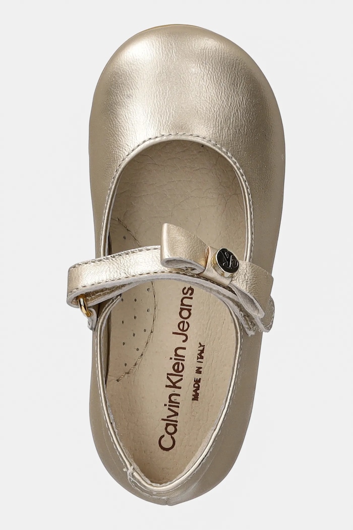 Детски кожени балеринки Calvin Klein Jeans злато V1A3.83040.19.23