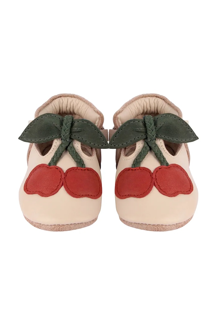 Момиче Бебешки кожени обувки Donsje Nanoe Shoes Cherry 1005015 бежов