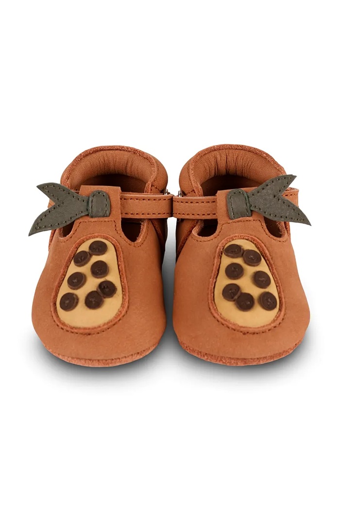 Бебешки велурени обувки Donsje Nanoe Shoes Papaya 1005019 кафяв SS25