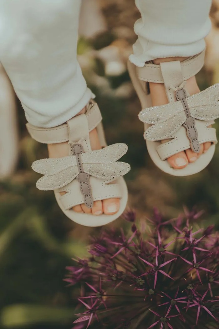 Donsje Sandały skórzane niemowlęce Tuti Sky Sandals Libelle beżowy 1008012