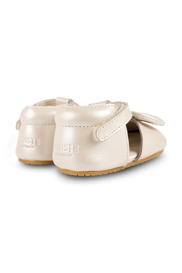 Fete Donsje balerini din piele pentru bebelusi Meau Shoes 1038900 bej