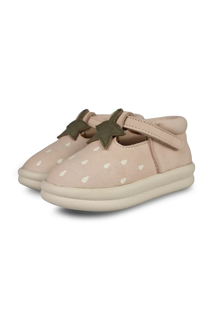 DÍVKA Dětské nubukové polobotky Donsje Joeka Shoes Strawberry 1501905 růžová