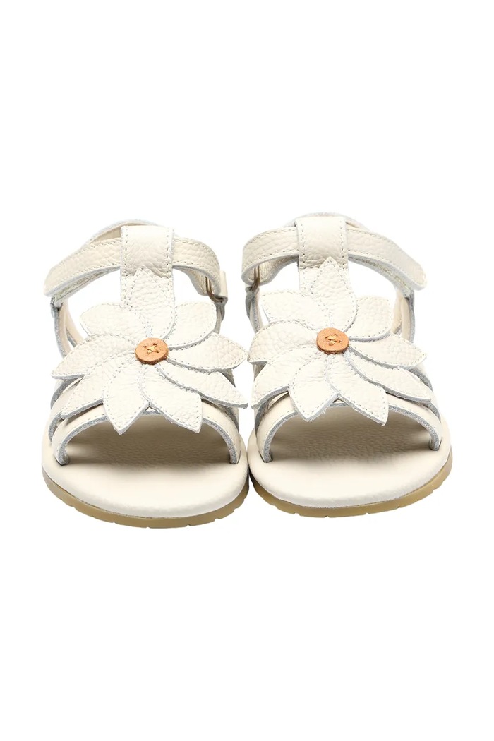 Fete Donsje sandale din piele pentru copii Iles Fields Sandals Daisy 2025102.22.28 alb